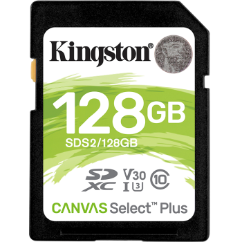 金士顿（Kingston）128GB 读速100MB/s U3 V30 内存卡 SD 存储卡高速升级版 写速85MB/s 支持4K 高品质拍摄