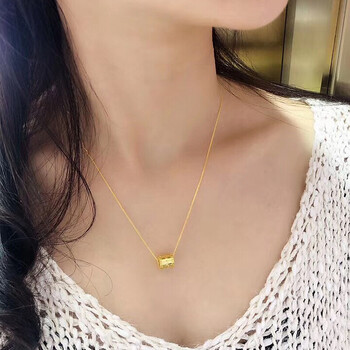 老凤凰抖音同款小蛮腰项链黄金吊坠网红999足金锁骨链