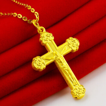 老凤凰黄金项链吊坠足金999女士吊坠真金十字架素金子送礼妈妈送女儿