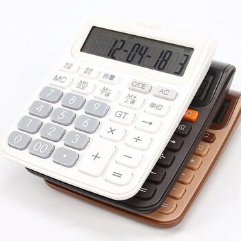 协同语音计算器大按键12位数多功能便携式学生考试财务会计算机白色