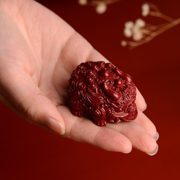 天然朱砂招财双头貔貅本命年手把件摆件客厅店铺挂件办公室桌装饰