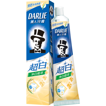 黑人（DARLIE）超白净白稻萃牙膏140g 去黄牙（新老包装随机发放）