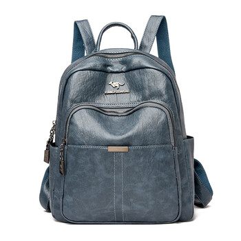 酷奇袋鼠真皮背包双肩包女包2023年新款韩版时尚书包大容量旅行生日