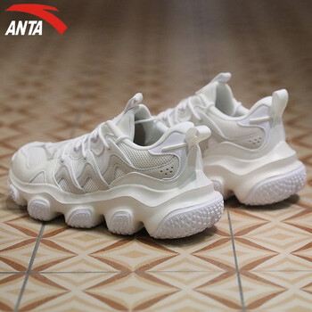 超体安踏女鞋运动鞋子休闲鞋夏季女士防泼水旅游鞋官方旗舰象牙白安踏