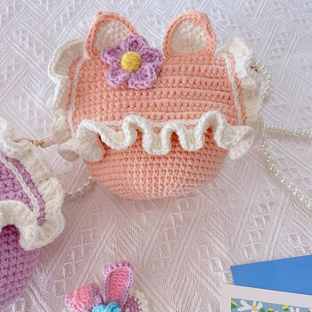 星黛露玲娜贝儿斜挎包毛线钩针编织diy材料包手工成品卡通单肩包 贝儿