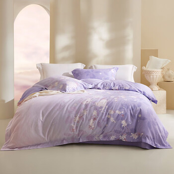 罗莱家纺超柔床品纯棉床上四件套床上用品套件被单被罩1.5米床200*230