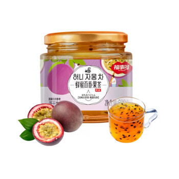 福事多 蜂蜜百香果茶500g 水果茶蜜煉果醬飲料沖飲下午茶沖飲品搭配早餐
