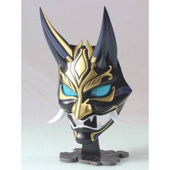 原神魈傩舞面具原神护法夜叉大将魈cos脸面具面罩cosplay中国古风拍摄