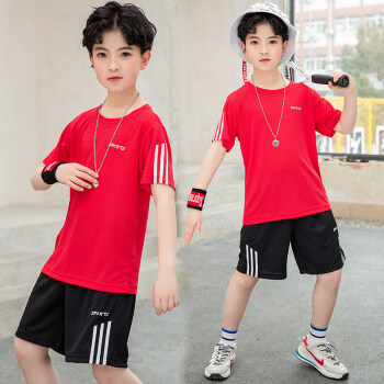 2022新款男童夏裝套裝兒童運動服夏天中大童裝夏季速乾衣男孩ladidas