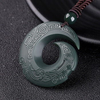 六福珠宝新疆和田玉时来运转吊坠男羊脂玉轮回玉坠塔青玉石挂件玉