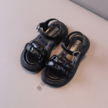 鸿星尔克旗舰官方店女童凉鞋新款夏季黑色运动凉鞋儿童凉鞋公主款小童