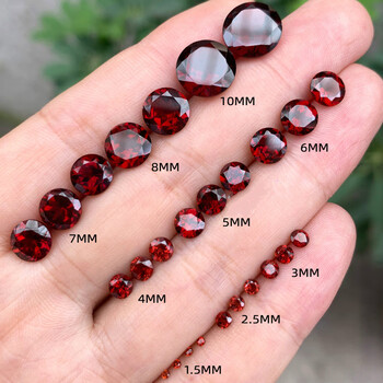 石榴石裸石戒面 圆形1.5mm-10mm 石榴石裸石配石戒面 2.5mm