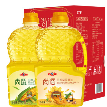 多力尚选葵花籽油+玉米油6.18L( 3.09L*2)压榨食用油