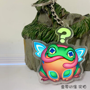 宠翰周边 lol表情包钥匙扣带字弱爆挂件 联名岩雀流汗cos 阿狸 亚 拓