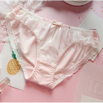 3日本日系甜美洛丽塔可爱性感蕾丝仙棉白色内裤少女心胖次 梦幻雪纺