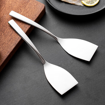 乐圣泰18-10不锈钢料理铲牛排小煎铲平铲漏铲铁板烧铲子披萨铲 单个