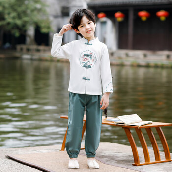 中秋传统服饰男童儿童夏新中式风女童唐装春秋款国学节男童120cm