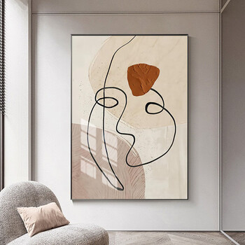 (muyan) 抽象人物线条艺术简约客厅玄关装饰挂画沙发背景墙大幅落地画