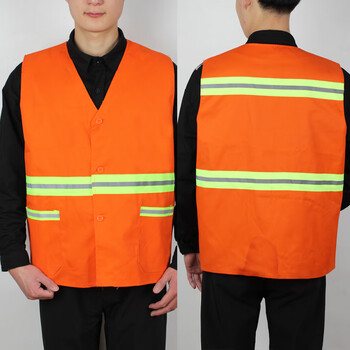 环卫马甲反光背心施工服环卫反光衣马夹保洁工人园林安全服 橘色环卫