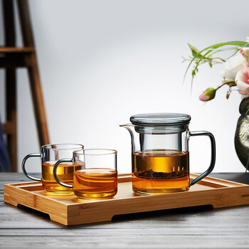 美斯尼 茶杯玻璃杯茶水分离杯玻璃水杯大容量茶杯带盖杯子办公家用带