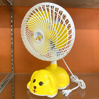 丝雨180台式电风扇 老人学生宿舍台夹扇 迷你摇头圆形底座小风扇 卡通