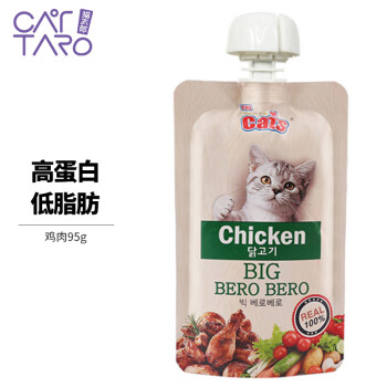 猫太郎CATTARO猫条零食宠物猫条肉泥包 宠物猫咪流质零食 挑嘴湿粮包猫条 营养膏状猫酱罐头95g/包 鸡肉口味