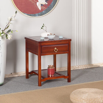 瑞呈堂 茶几实木 新中式方形实木沙发边几角客厅小茶几边桌侧边柜榆木