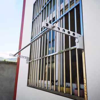 鸣朗防盗网晒被神器晒衣架窗框晾衣架阳台护栏晾衣架折叠晒衣架子免