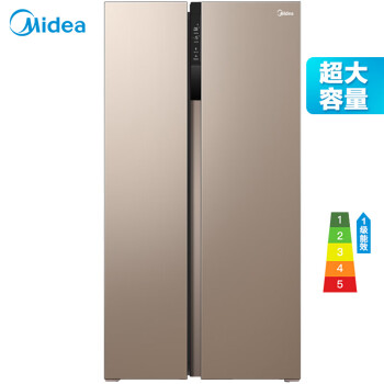 美的(Midea)655升 对开门冰箱 双变频无霜 一级能效 智能APP 大容量电冰箱 米兰金 BCD-655WKPZM(E)