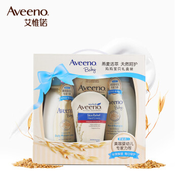 Aveeno 艾惟诺 妈妈宝宝四件套礼盒装（洗护二合一354ml+婴儿润肤乳354ml+成人润肤乳225ml+舒缓手霜100g）