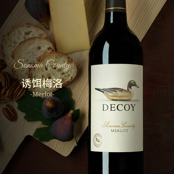 duckhorn杜克霍恩酒庄 美国进口 索诺玛郡decoy诱饵梅洛干红葡萄酒 新