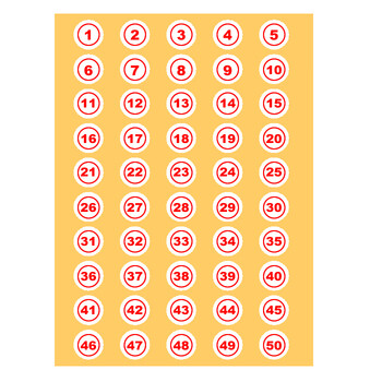 防水贴纸】09数字贴纸 整张123圆形数字不干胶贴 130码 排序数字150