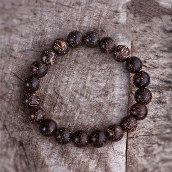 灵月阁6015沉水级文莱虫漏沉香手串佛珠文莱沉香瘤疤老料天然沉香