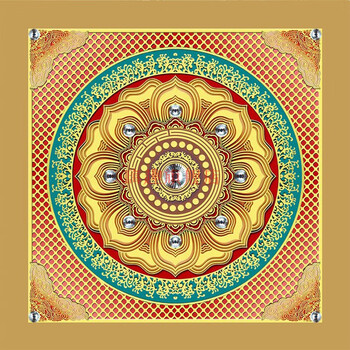 铝扣板吊顶佛堂吊顶古建筑四合院酒店天花藻井浮雕金箔莲花铝扣板贴金