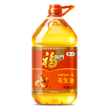 福临门 食用油 浓香压榨一级 花生油4L 中粮出品