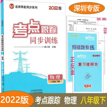 2022版 深圳专版 考点跟踪同步训练 物理八年级下册名师导航同步系列附答案