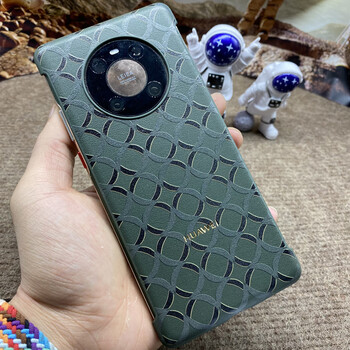 华为mate40pro手机壳皮革防摔保护套m40无边框后壳 原装circles款云杉