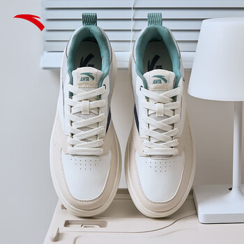 安踏(anta)板鞋男鞋春夏季低帮透气厚底耐磨轻便小白鞋情侣同款休闲鞋