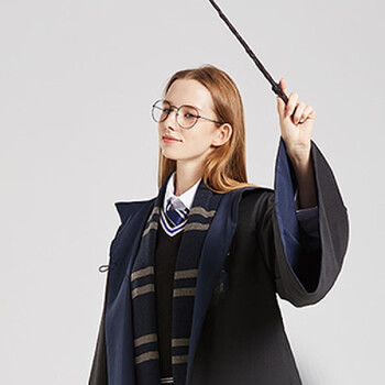 哈利波特魔法袍子斗篷周边赫敏cos学院服环球影城衣服巫师袍 蓝色鹰院