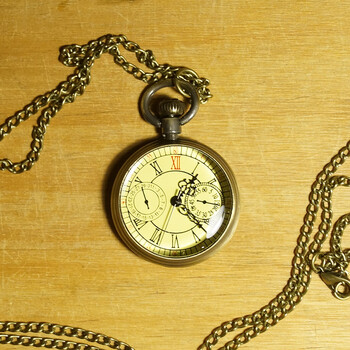 宝茄雷龙蒸汽朋克 无盖复古英伦欧洲经典传统怀表绅士古铜色怀表项链