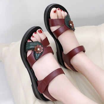 宛杉奕妈妈凉鞋女款夏季女鞋软底老人奶奶防滑中年女士中老年人鞋子