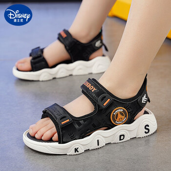 disney迪士尼男童凉鞋新款中大儿童小学生防滑软底沙滩鞋防臭帅气外穿
