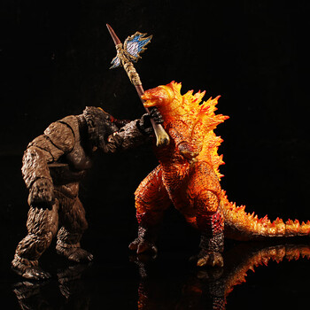 万代哥斯拉盲盒原子红莲哥斯拉大战骷髅岛金刚大猩猩打怪兽可动模型