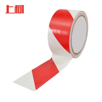 上柯 A1069  PVC划线胶带地板胶带定位胶带斑马胶带 红白色 宽48mm 长18y 3卷装