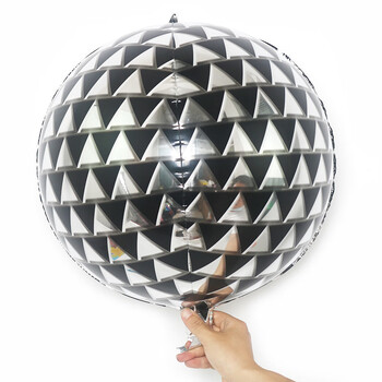 金色迪斯科4d铝膜气球disco舞会ktv生日装饰 22寸迪斯科球4d球三角形