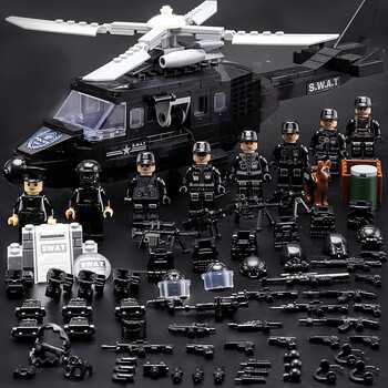 乐高(lego) 特种兵警察人仔积木军事系列同款小颗粒特警飞虎队小男孩
