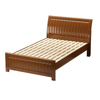 8米床双人床1.35米1.2米租房床 胡桃色普通框架床 1.35*2.