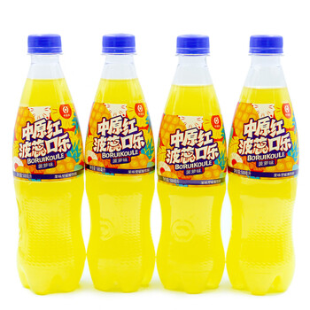 lism波蕊口乐瓶装整件河南平顶山特产郏县口乐菠萝味可乐中原红 500ml