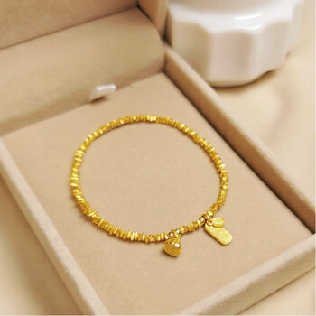 bomp施华洛世奇锆碎金色蹦迪手链女镀金小众设计百搭韩风森系镶钻手饰