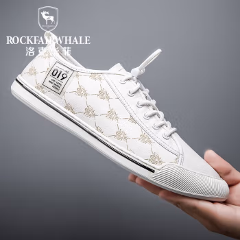 
Rock Fairwhale洛克华菲 板鞋新款男鞋低帮男士小白鞋真皮韩版2022男秋季潮流休闲鞋 白色 42